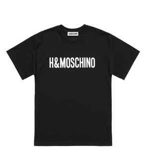 H&M X MOSCHINO printed text T shirt